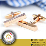 Personalised Engraved  Bar Cufflinks | Name Rectangle Cuff Links | Customised Wedding Cuff Links |  Cufflinks | Groomsman Gifts