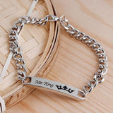 CUSTOMIZED SILVER ENGRAVE NAME BRACELET