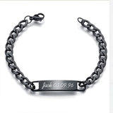 CUSTOMIZED BLACK ENGRAVE NAME BRACELET | Name Braclet | Engraved Name Braclet