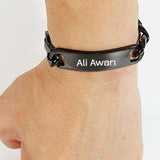 CUSTOMIZED BLACK ENGRAVE NAME BRACELET | Name Braclet | Engraved Name Braclet