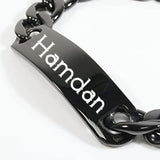 CUSTOMIZED BLACK ENGRAVE NAME BRACELET | Name Braclet | Engraved Name Braclet